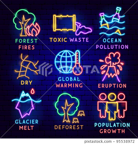 Global Warming Label Set Global Warming Label Set 95538972