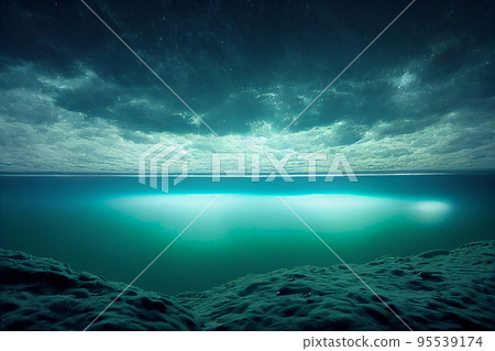 Bioluminescence. Bio luminescent ocean. Bioluminescent plankton in the sea Bioluminescence. Bio luminescent ocean. Bioluminescent plankton in the sea 95539174
