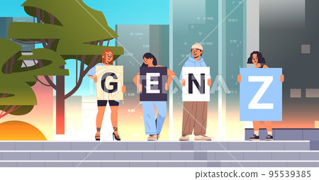people holding generation Z letters new modern demography trend with progressive youth gen horizontal people holding generation Z letters new modern demography trend with progressive youth gen horizontal 95539385
