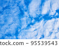 Deep blue sky with clouds below. Abstract background. 95539543