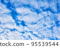 Deep blue sky with clouds below. Abstract background. 95539544