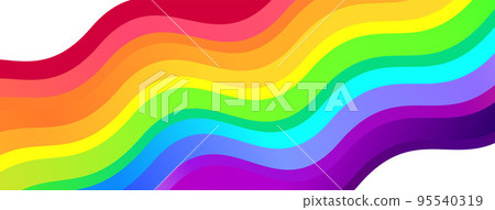 Waving rainbow flag of LGBT. Gay, Lesbian, Bisexual, Transgender and Queer pride symbol 95540319