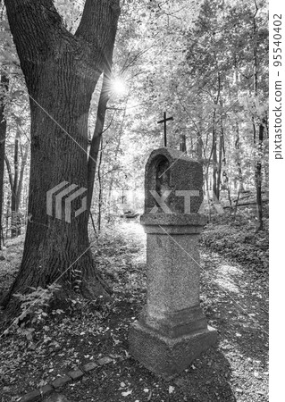 Forest calvary in autumn time 95540402