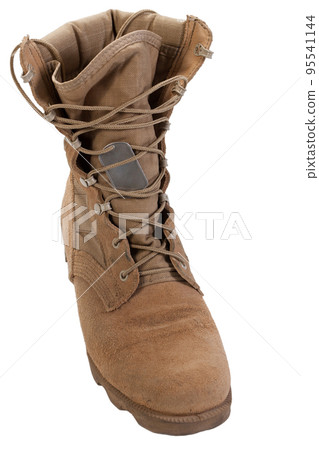 US Army combat boot desert pattern with dog tags 95541144