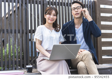 Female copywriter interviewing Female copywriter interviewing 95542455