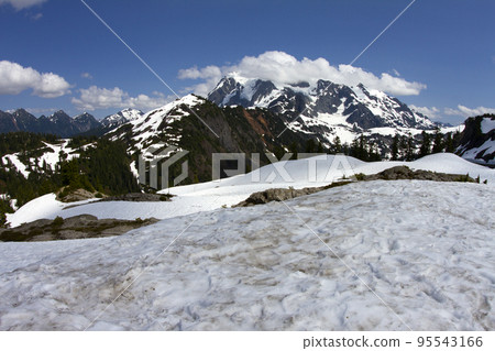 Snow-covered mountain top Snow-covered mountain top 95543166