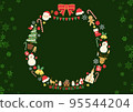 Christmas hand drawn style illustration wreath background icon 95544204