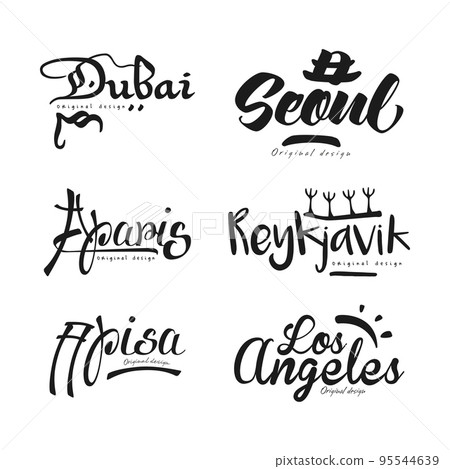 City and Capitals Name Original Design Vector Set City and Capitals Name Original Design Vector Set 95544639
