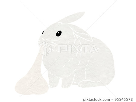 兔子吃年糕的插圖(印刷風格) 兔子吃年糕的插圖(印刷風格) 95545578