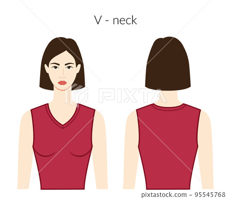 V - neckline clothes knits, sweaters character beautiful lady in burgundy top shirt dress technical fashion illustration V - neckline clothes knits, sweaters character beautiful lady in burgundy top shirt dress technical fashion illustration 95545768