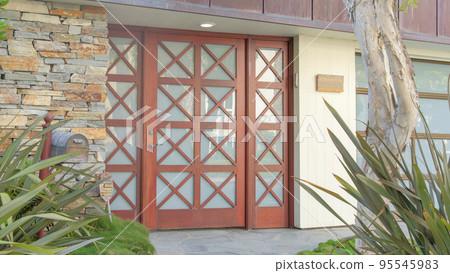Panorama Large front door with glass panels and sidelights in La Jolla, California Panorama Large front door with glass panels and sidelights in La Jolla, California 95545983