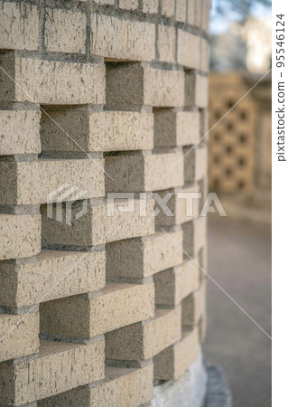 Austin, Texas- Selective focus curved wall structure with bricks Austin, Texas- Selective focus curved wall structure with bricks 95546124