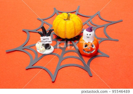 Halloween accessories (pumpkin on spider web) Halloween accessories (pumpkin on spider web) 95546489