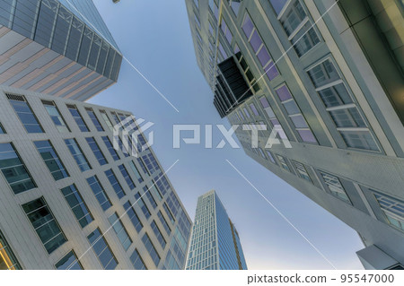 Residential buildings exteriors in Austin Texas with balconies at the facade 95547000