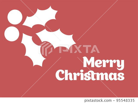 Merry Christmas greeting card with mistletoes Merry Christmas greeting card with mistletoes 95548335