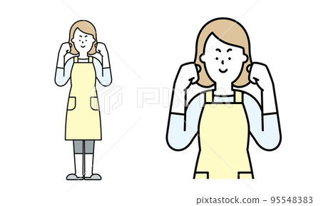 Illustration material of a mother doing a guts pose. Illustration material of a mother doing a guts pose. 95548383