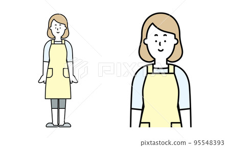 Illustration material of a mother standing normally. 95548393