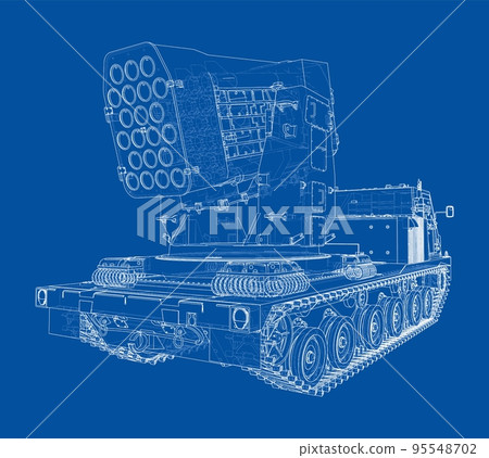 Military track missle system. Vector 95548702