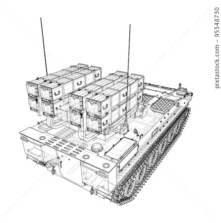 Military track missle system. Vector 95548730