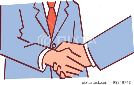 Illustration of the upper body of an office worker shaking hands 95549748