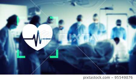 手術室和心跳圖像 95549876