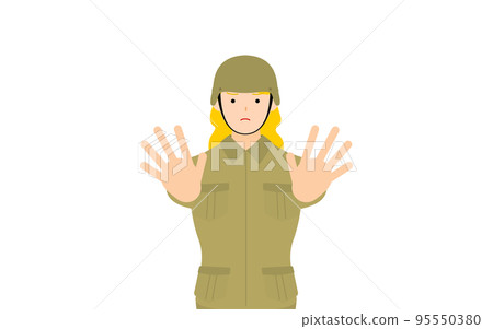 女兵姿勢，住手！雙手向前伸出 95550380