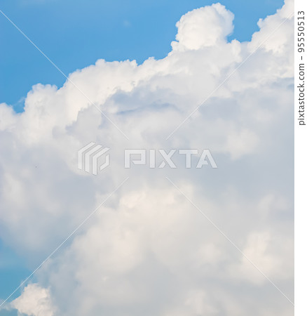 Background of blue sky with white clouds. Natural backdrop 95550513