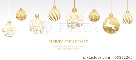 vector background illustration with text space of golden christmas balls 95551265