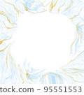 Blue Marble and Golden line illustration Background 95551553