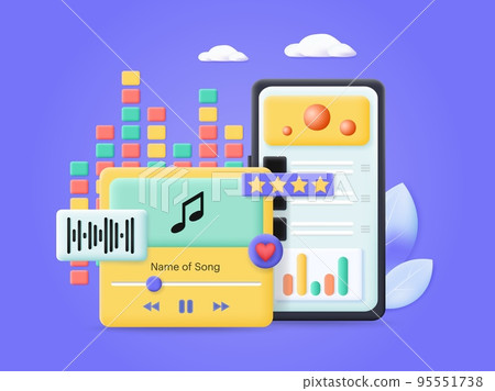 Music app web service advertisement vector banner 95551738