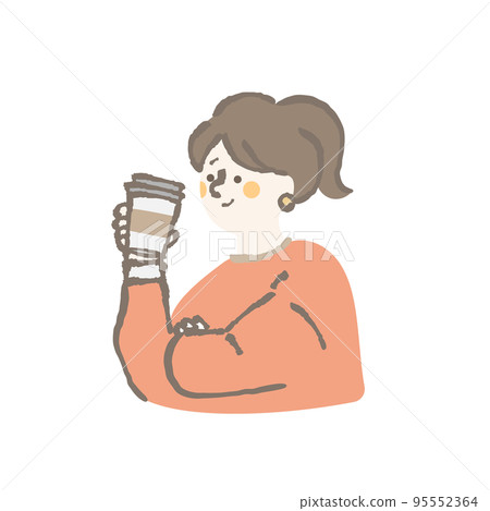 Cafe female illustration Cafe female illustration 95552364