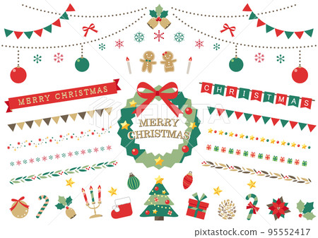 Cute Christmas illustration material 95552417