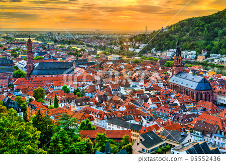 Skyline of Heidelberg at sunset in Baden-Wuerttemberg, Germany Skyline of Heidelberg at sunset in Baden-Wuerttemberg, Germany 95552436