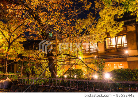 “京都府”秋天的京都祗園白川夜景 95552442