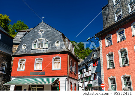 Traditional architecture of Monschau in North Rhine-Westphalia, Germany 95552451