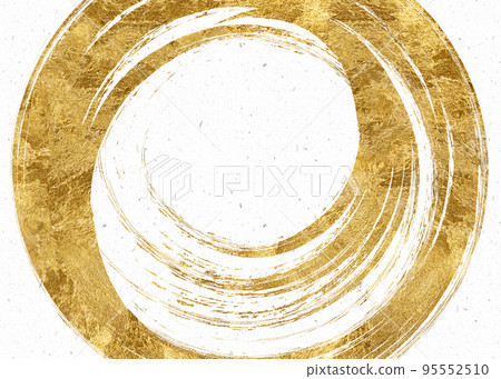Luxury brush art Japanese style background texture of gold leaf 95552510