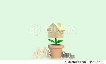 The tree home in plant for  real estate concept 3d rendering 95552719