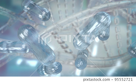 The  bacteria on sci background for sci or education concept 3d rendering 95552721