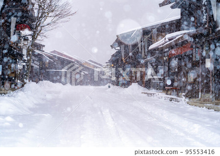 [Winter material] Snowy post town Narai-juku [Nagano Prefecture] 95553416