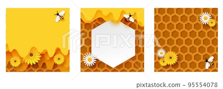 Honey abstract background for social network set 95554078