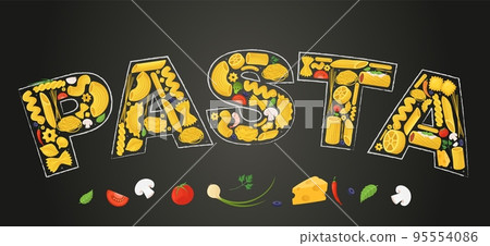 Pasta sign food vector poster banner template Pasta sign food vector poster banner template 95554086