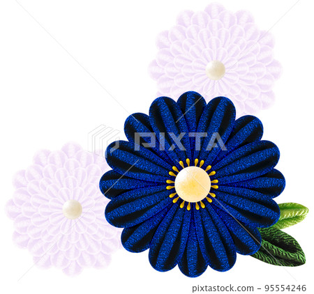Decorative graphic of flowers made with Tsumami-zaiku Decorative graphic of flowers made with Tsumami-zaiku 95554246