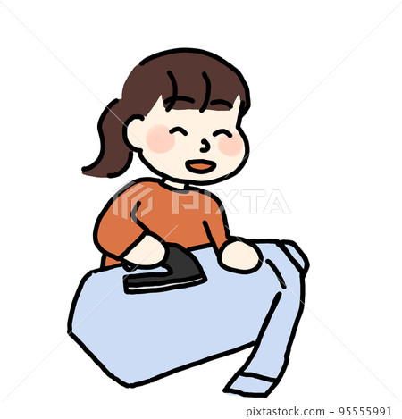 woman ironing a shirt woman ironing a shirt 95555991