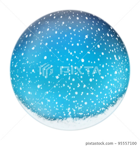 像雪球一樣的圓形插圖,將夜空和雪限制在一個球體中 像雪球一樣的圓形插圖,將夜空和雪限制在一個球體中 95557100