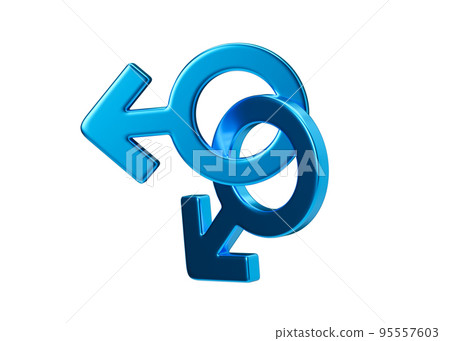 Two male sex symbols isolated on white background. Mars symbol for men. Gender sign. Alternative love, LGBT community. Gay couple, relationship. Diversity, homosexuality, equal marriage. 3D rendering. Two male sex symbols isolated on white background. Mars symbol for men. Gender sign. Alternative love, LGBT community. Gay couple, relationship. Diversity, homosexuality, equal marriage. 3D rendering. 95557603