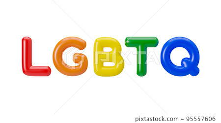 Rainbow LGBTQ letters isolated on white background. LGBT community, include lesbians, gays, bisexuals and transgender people. Alternative love. Diversity, homosexuality, equal marriage. 3D rendering. Rainbow LGBTQ letters isolated on white background. LGBT community, include lesbians, gays, bisexuals and transgender people. Alternative love. Diversity, homosexuality, equal marriage. 3D rendering. 95557606