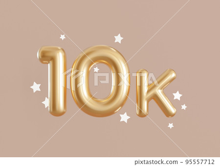 10000 followers card with stars on beige... - Stock Illustration [95557712]  - PIXTA