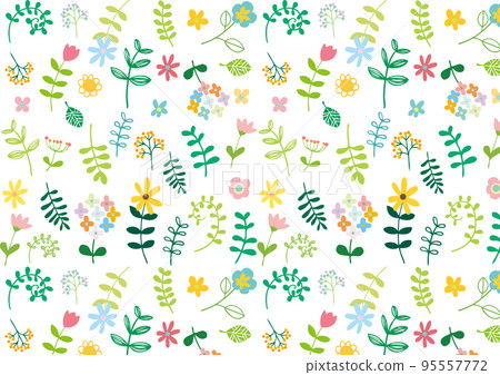 Scandinavian flowers and leaf patterns 95557772