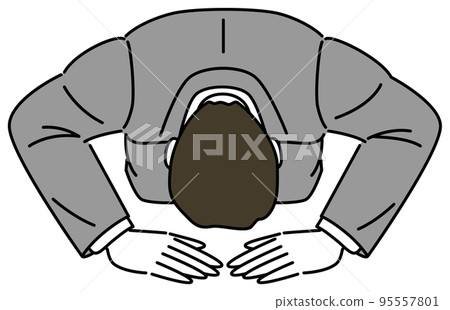 一個穿著西裝的男人在做一個簡單的商務人士矢量插圖 95557801