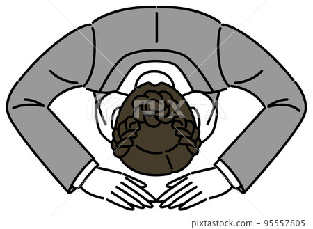 A woman in a suit doing a kneeling illustration of a simple business person Vector 95557805